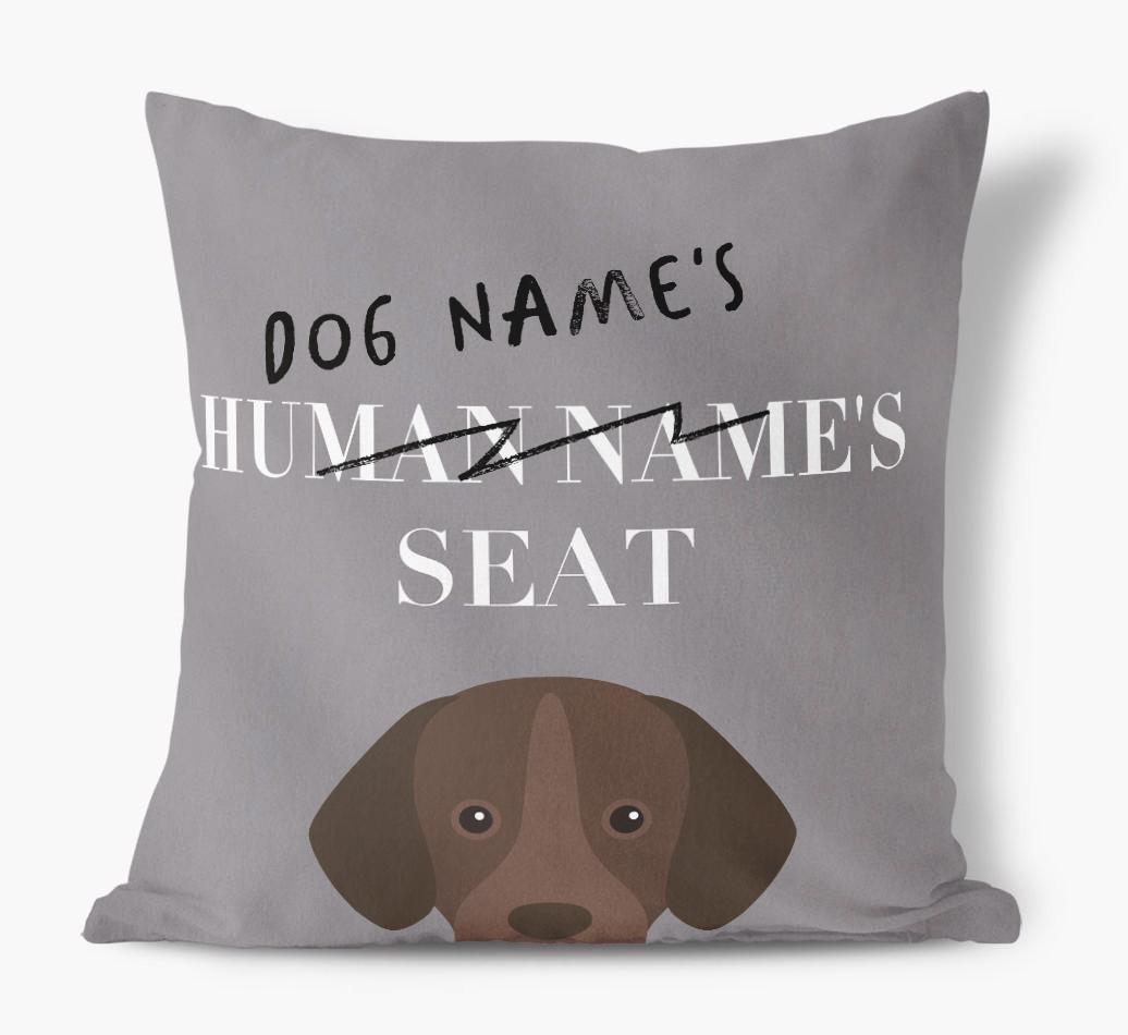 Human's Seat: Personalized {breedFullName} Canvas Pillow