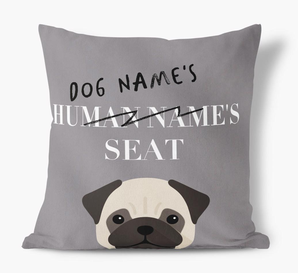 Human's Seat: Personalized {breedFullName} Canvas Pillow
