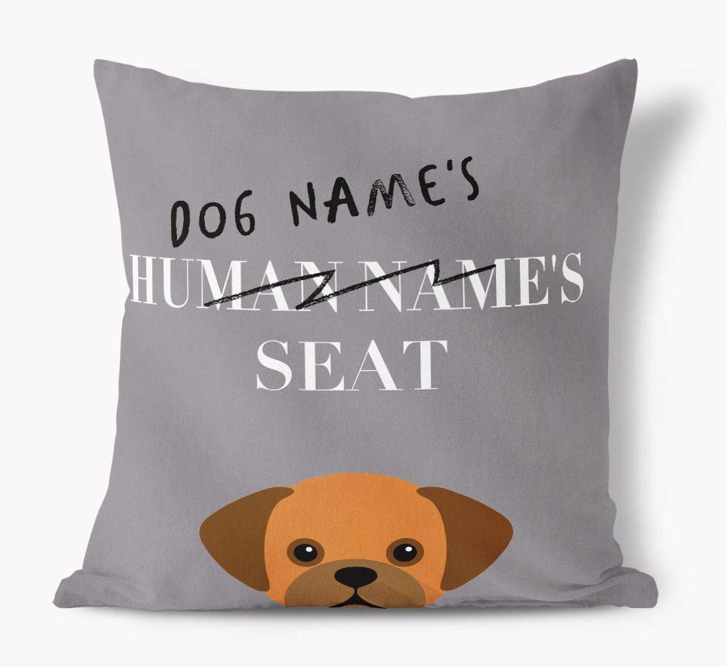 Human's Seat: Personalized {breedFullName} Canvas Pillow