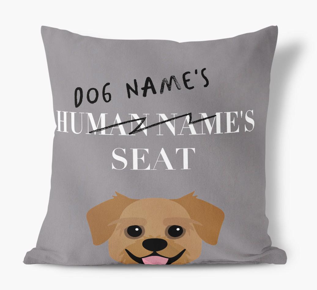 Human's Seat: Personalized {breedFullName} Canvas Pillow