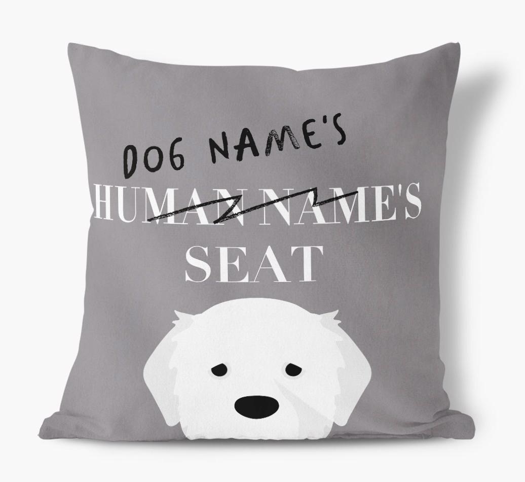 Human's Seat: Personalized {breedFullName} Canvas Pillow