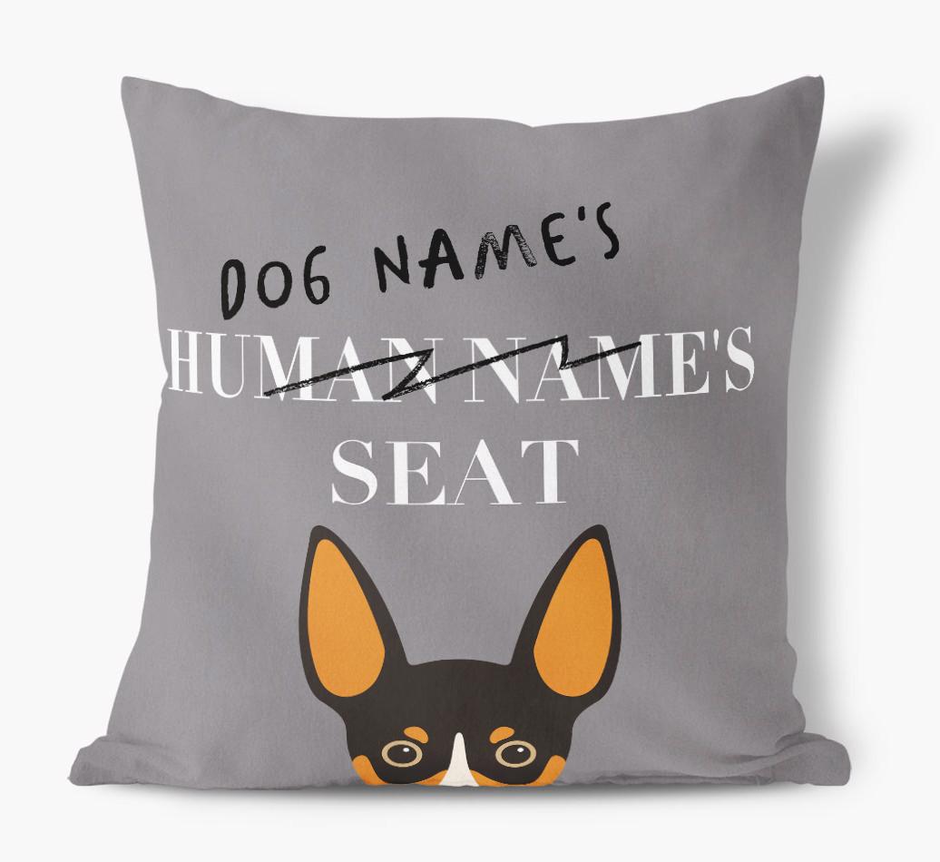 Human's Seat: Personalized {breedFullName} Canvas Pillow