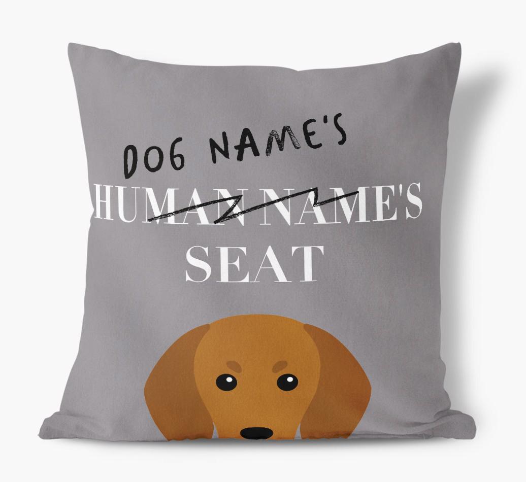 Human's Seat: Personalized {breedFullName} Canvas Pillow