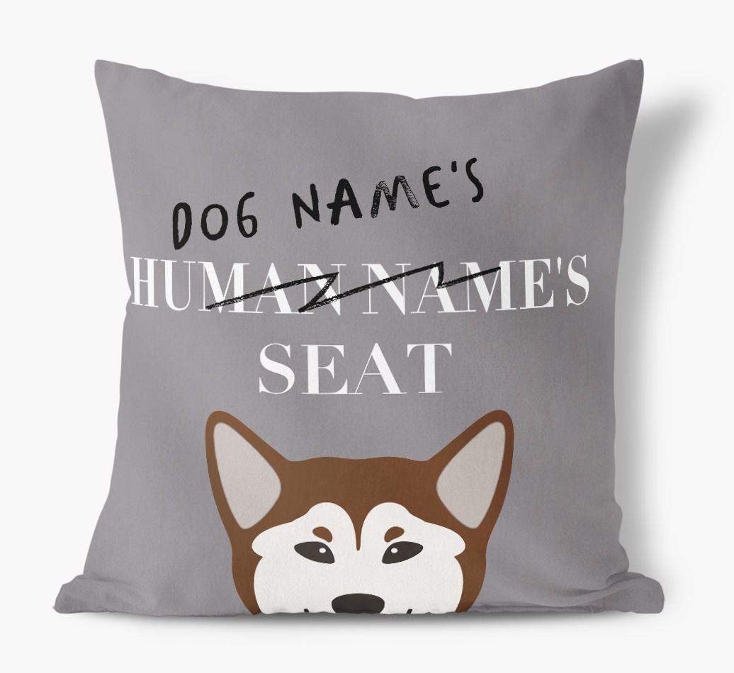 Human's Seat: Personalized {breedFullName} Canvas Pillow