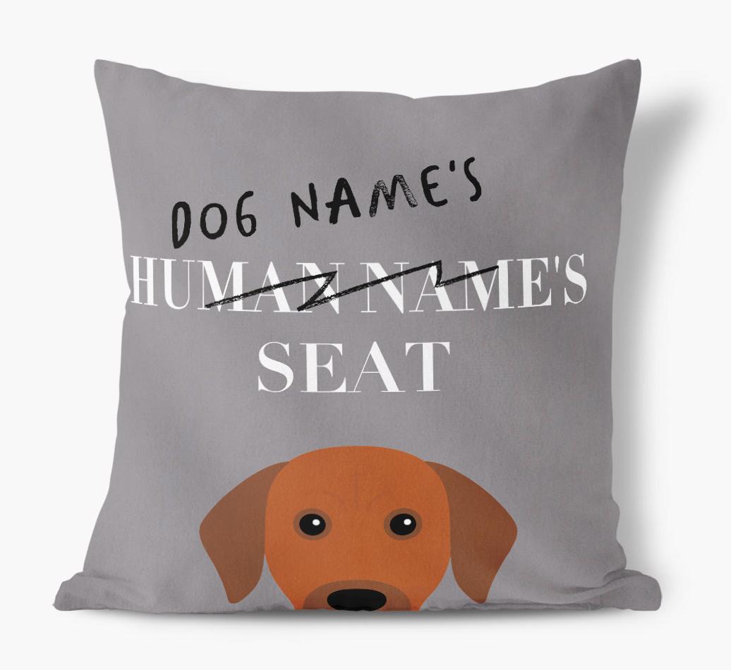 Human's Seat: Personalized {breedFullName} Canvas Pillow