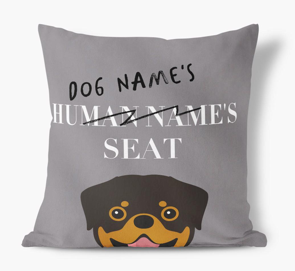 Human's Seat: Personalized {breedFullName} Canvas Pillow