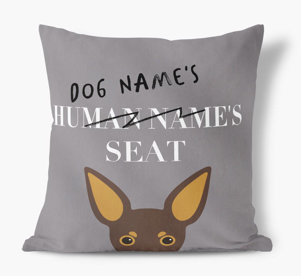 Human's Seat: Personalized {breedFullName} Canvas Pillow