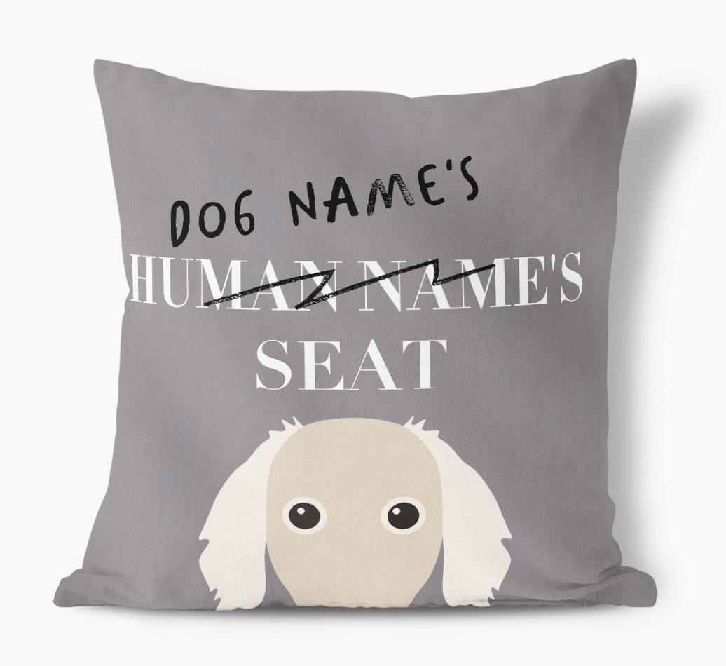 Human's Seat: Personalized {breedFullName} Canvas Pillow