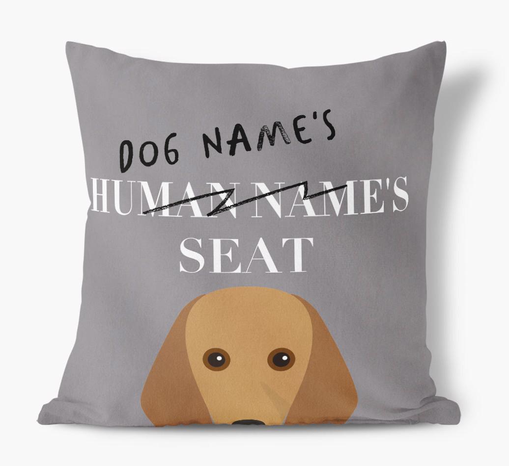Human's Seat: Personalized {breedFullName} Canvas Pillow