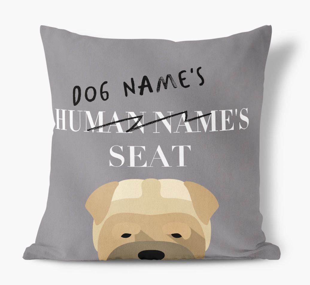 Human's Seat: Personalized {breedFullName} Canvas Pillow