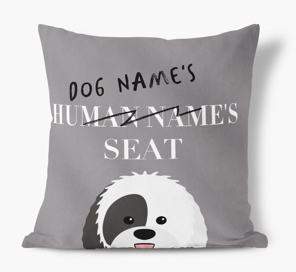 Human's Seat: Personalized {breedFullName} Canvas Pillow