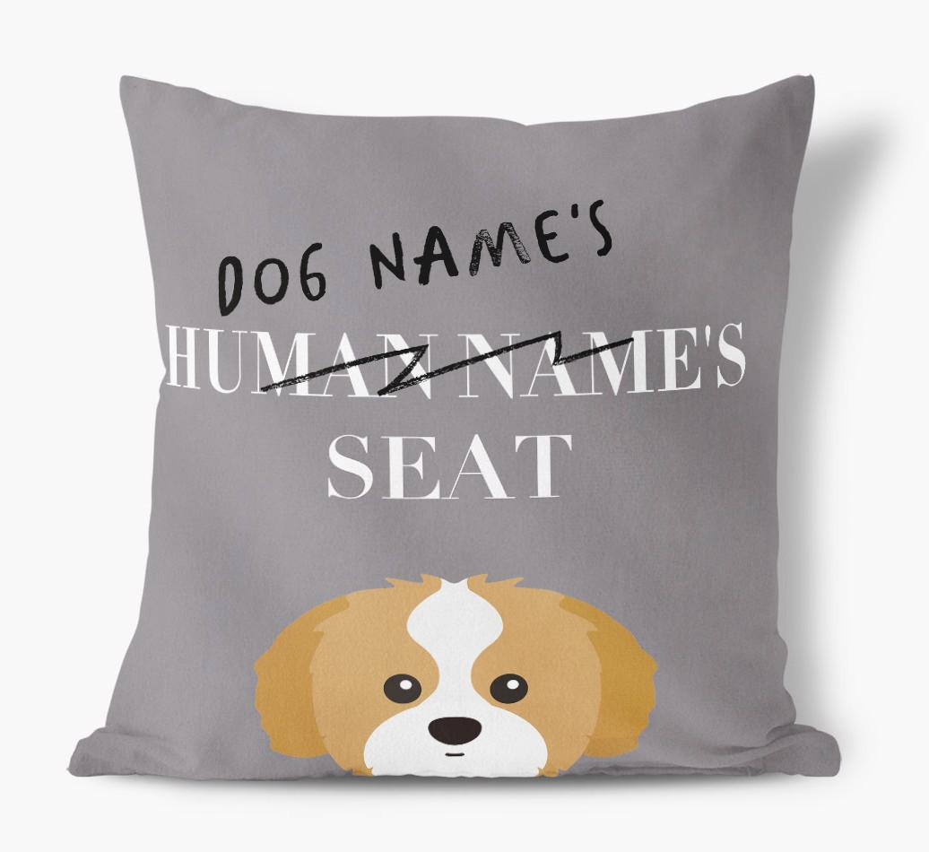 Human's Seat: Personalized {breedFullName} Canvas Pillow