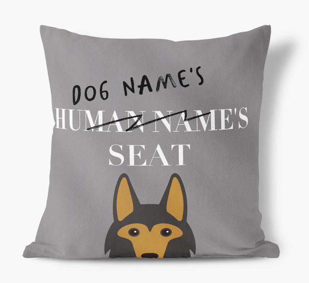 Human's Seat: Personalized {breedFullName} Canvas Pillow