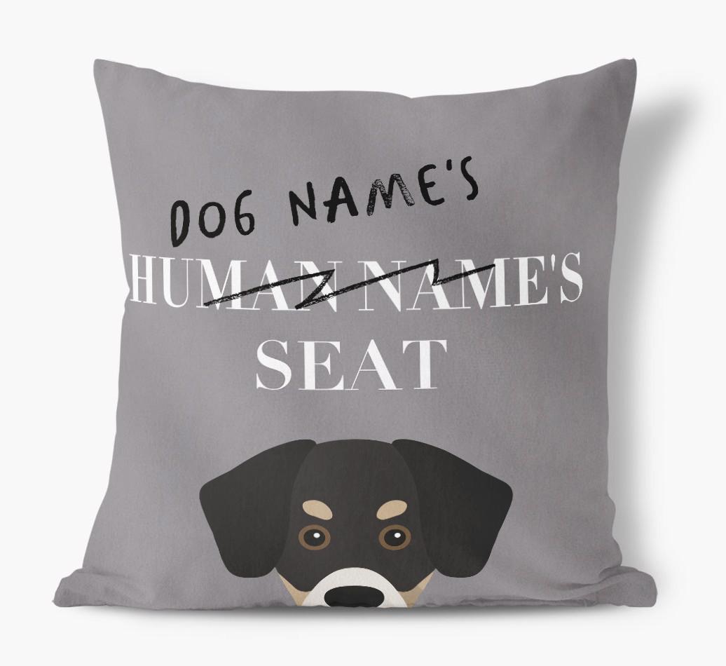 Human's Seat: Personalized {breedFullName} Canvas Pillow