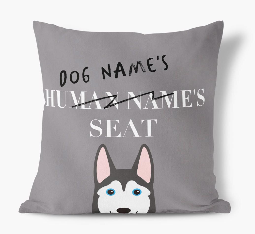 Human's Seat: Personalized {breedFullName} Canvas Pillow
