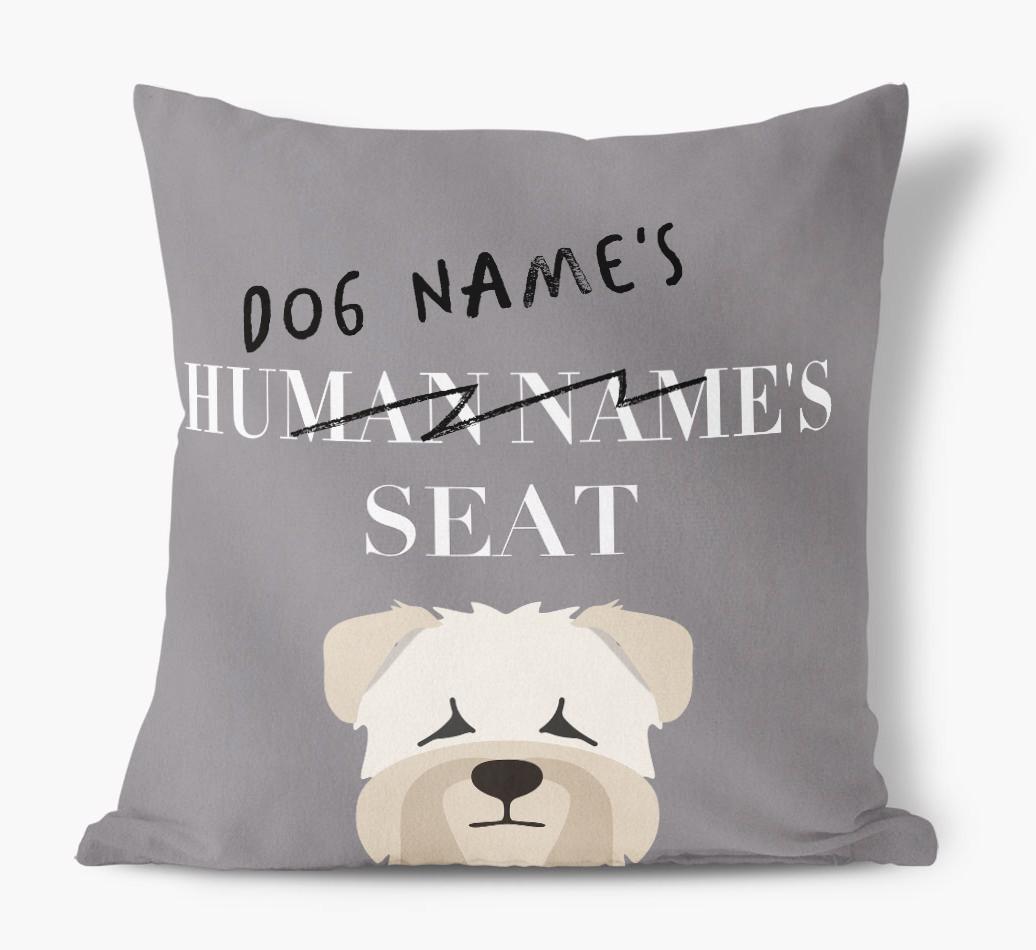 Human's Seat: Personalized {breedFullName} Canvas Pillow