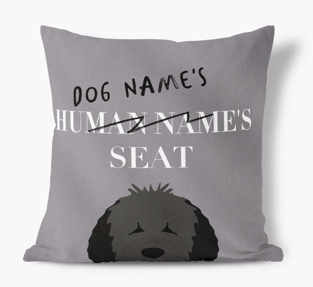 Human's Seat: Personalized {breedFullName} Canvas Pillow