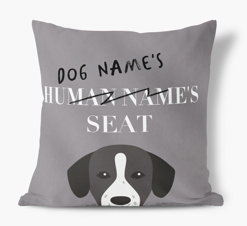 Human's Seat: Personalized {breedFullName} Canvas Pillow