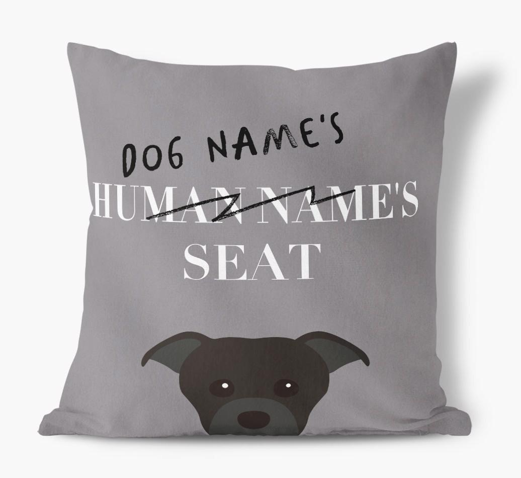 Human's Seat: Personalized {breedFullName} Canvas Pillow