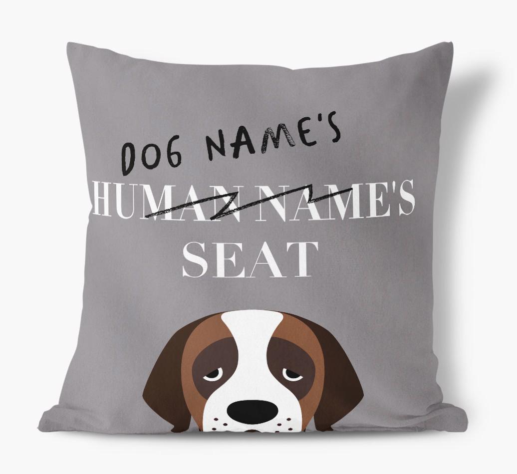 Human's Seat: Personalized {breedFullName} Canvas Pillow