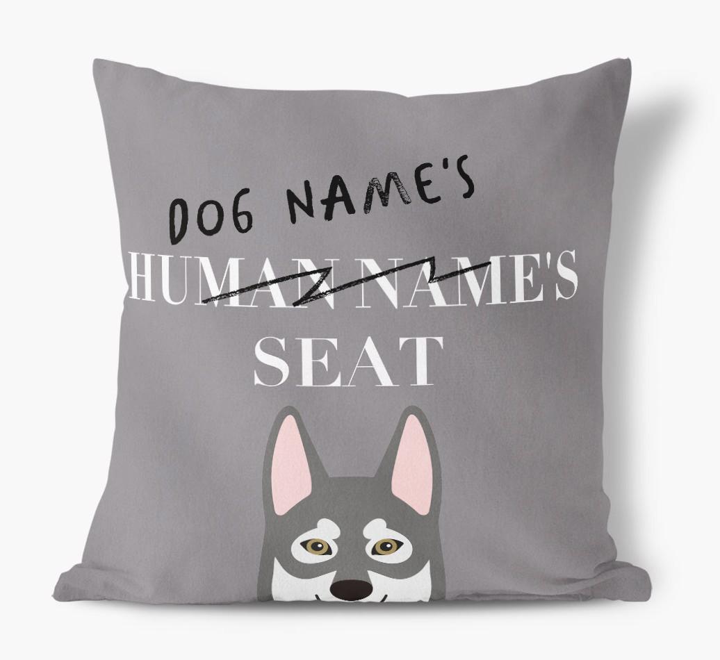 Human's Seat: Personalized {breedFullName} Canvas Pillow