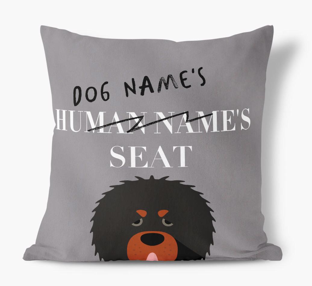 Human's Seat: Personalized {breedFullName} Canvas Pillow