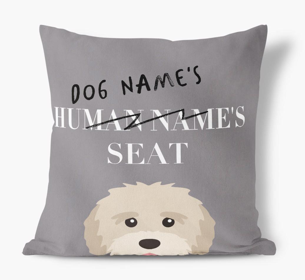 Human's Seat: Personalized {breedFullName} Canvas Pillow