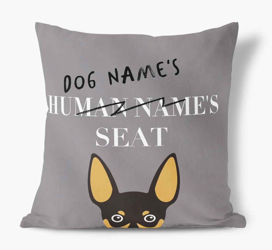 Human's Seat: Personalized {breedFullName} Canvas Pillow