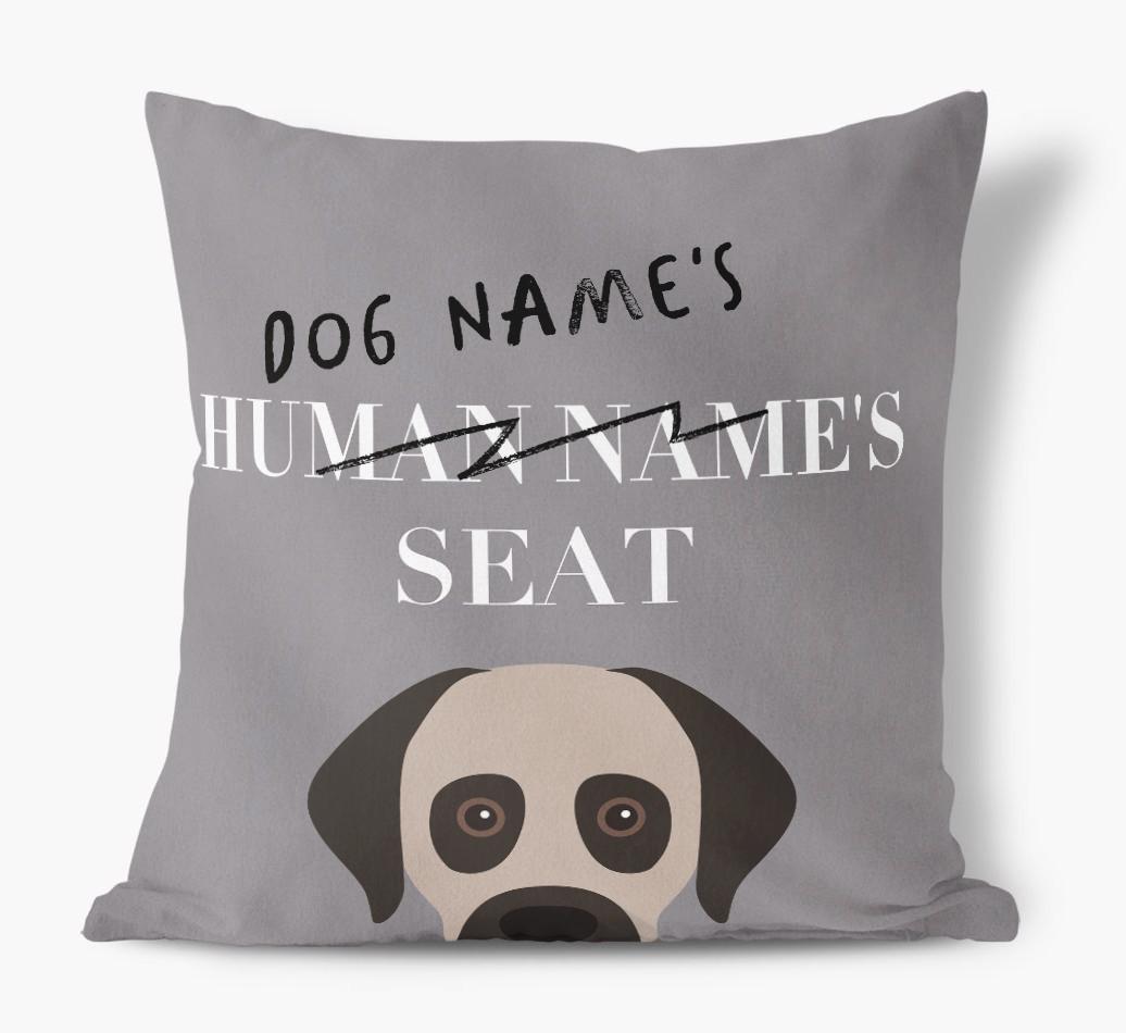 Human's Seat: Personalized {breedFullName} Canvas Pillow