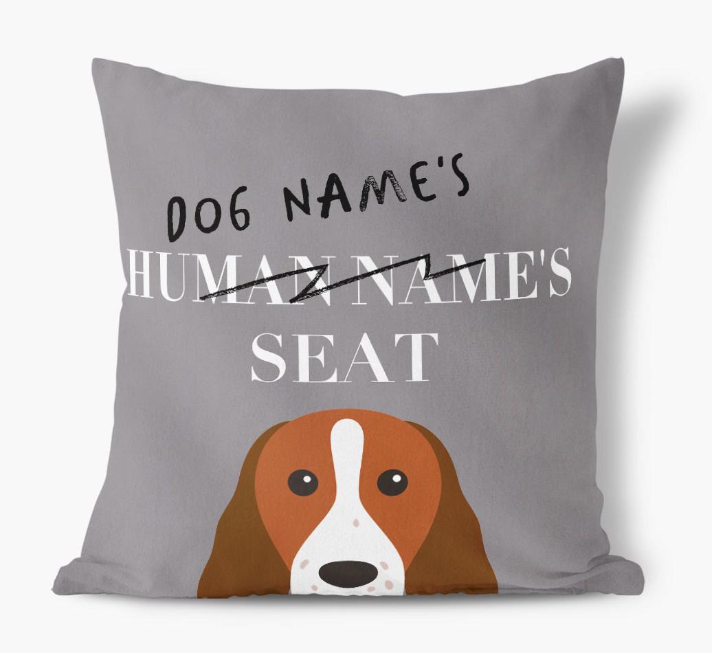 Human's Seat: Personalized {breedFullName} Canvas Pillow