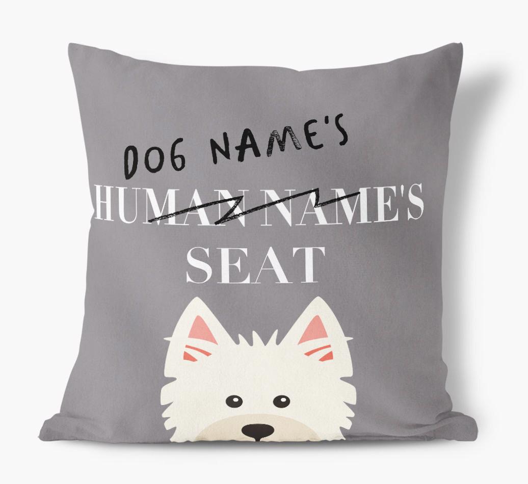 Human's Seat: Personalized {breedFullName} Canvas Pillow