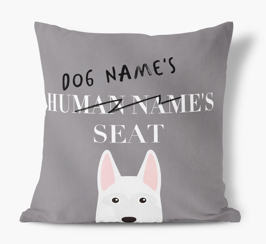 Human's Seat: Personalized {breedFullName} Canvas Pillow