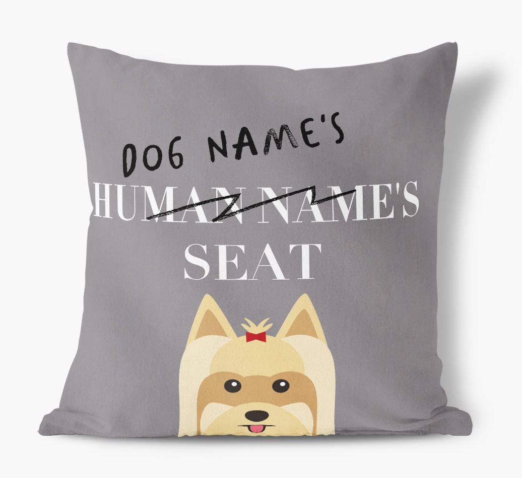 Human's Seat: Personalized {breedFullName} Canvas Pillow