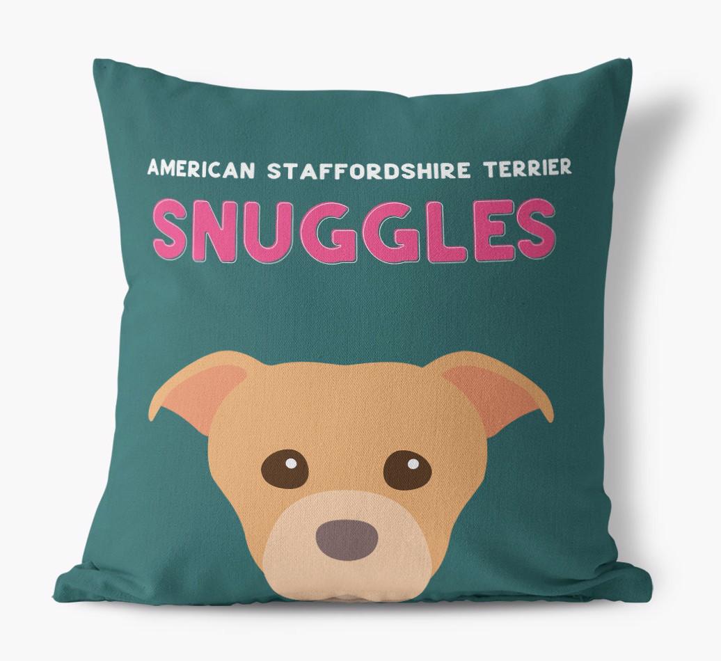 Snuggles: Personalized {breedFullName} Canvas Pillow