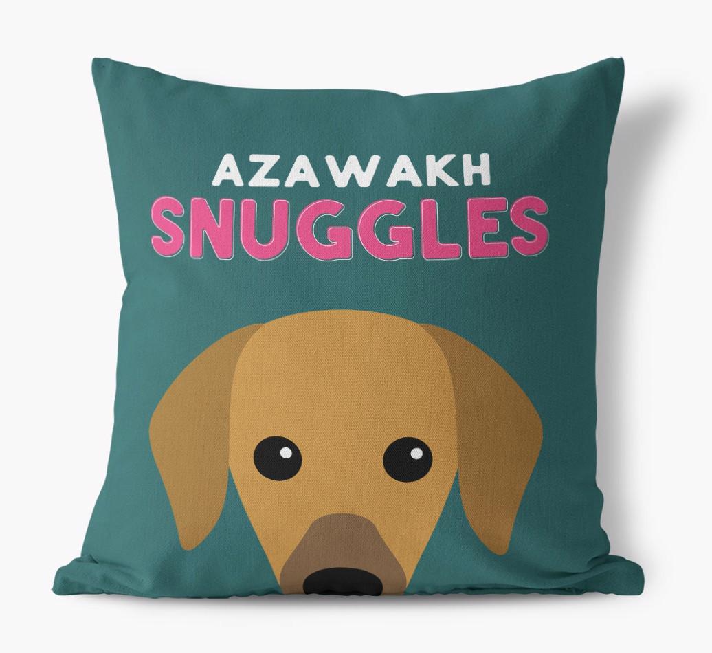 Snuggles: Personalized {breedFullName} Canvas Pillow