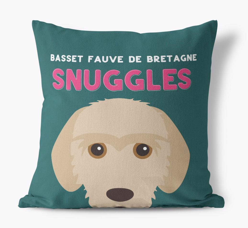 Snuggles: Personalized {breedFullName} Canvas Pillow