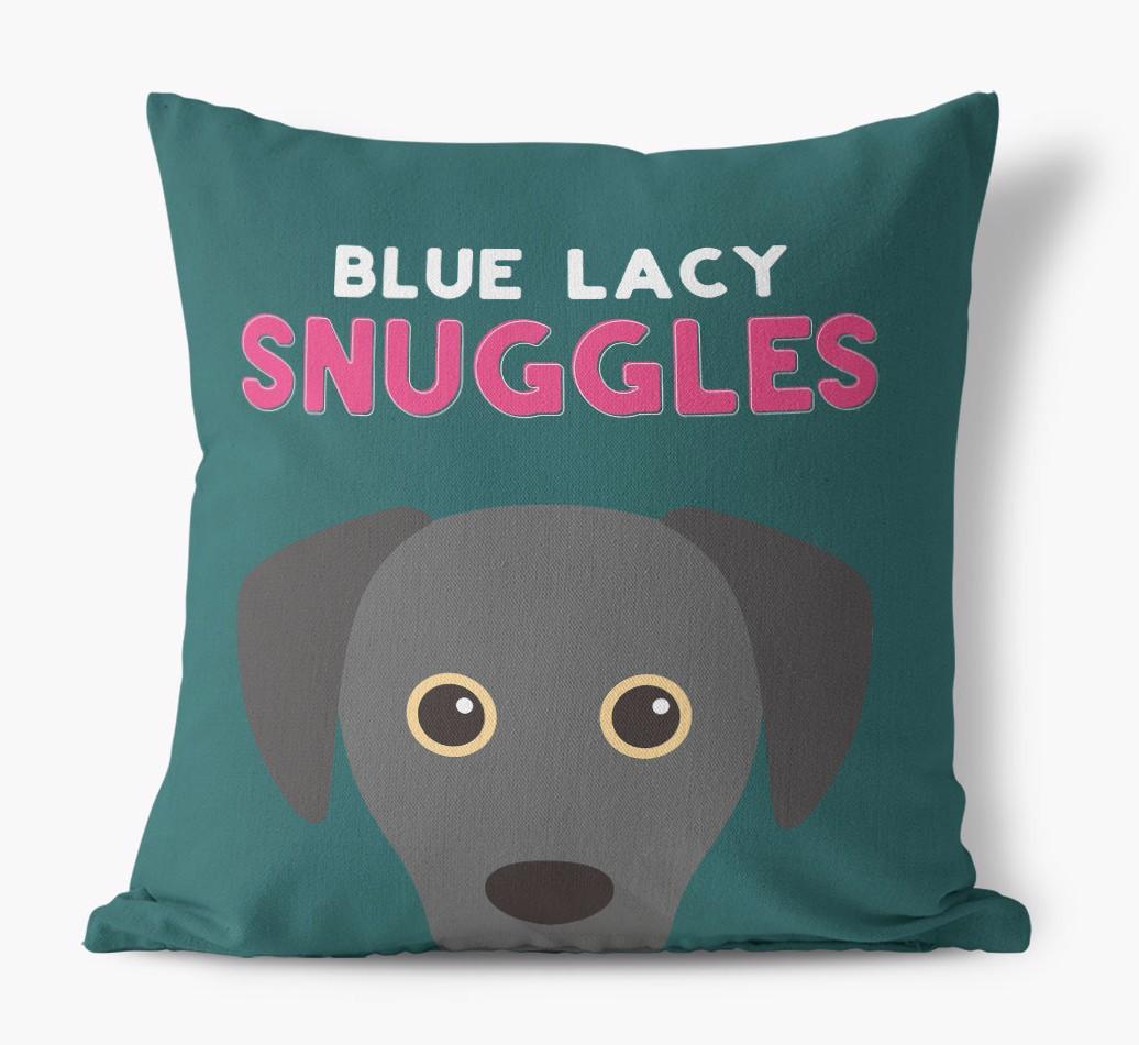 Snuggles: Personalized {breedFullName} Canvas Pillow