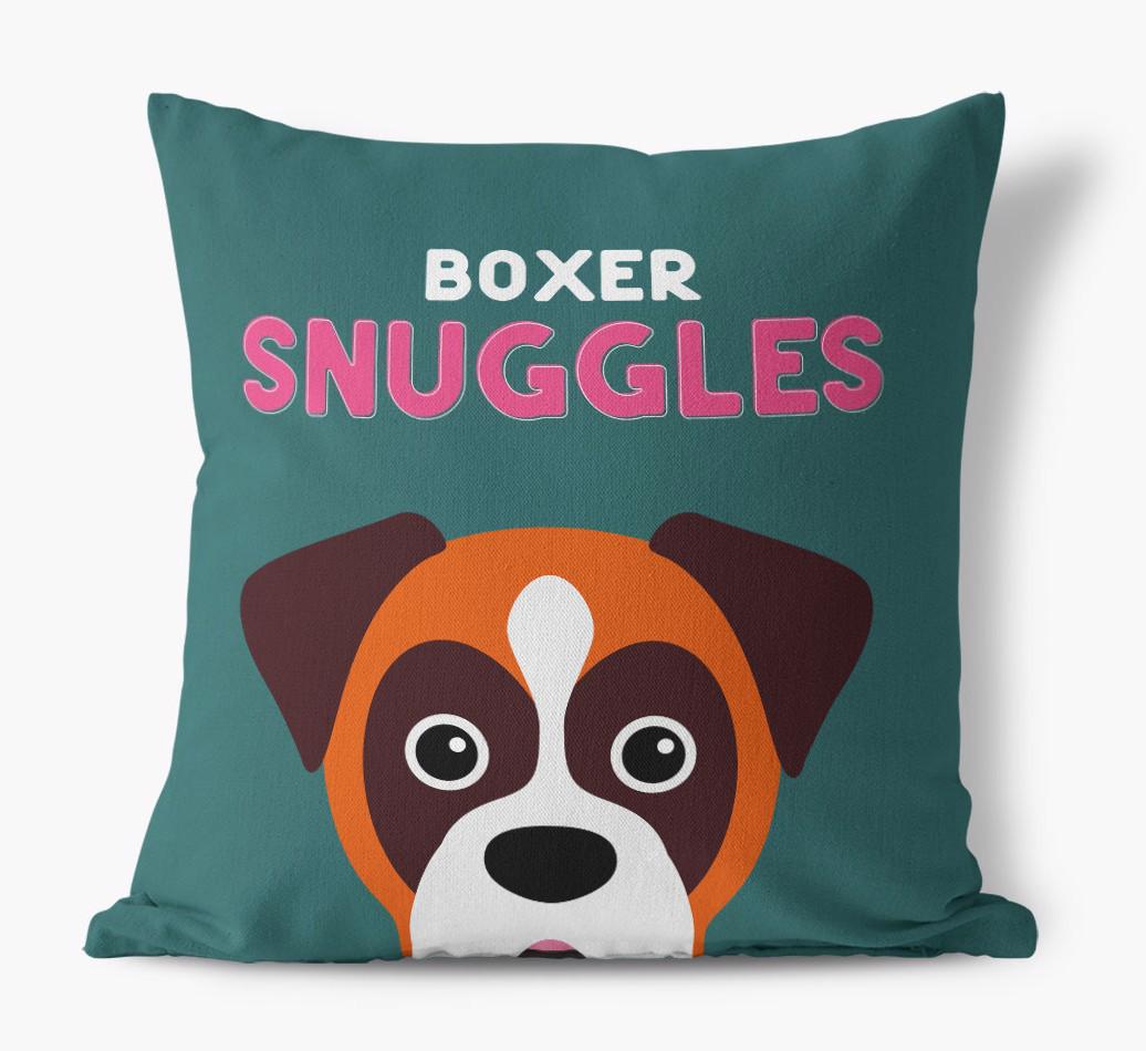 Snuggles: Personalized {breedFullName} Canvas Pillow