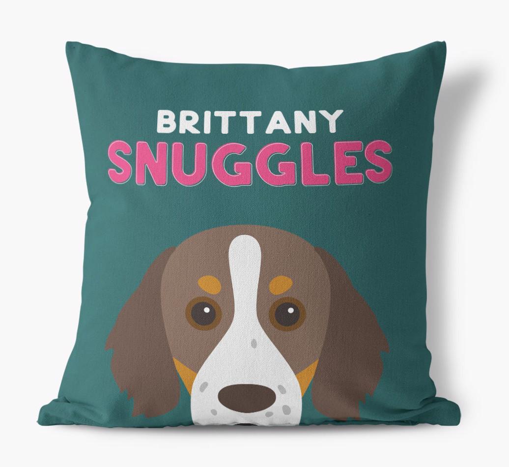 Snuggles: Personalized {breedFullName} Canvas Pillow