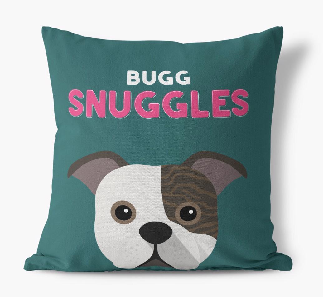 Snuggles: Personalized {breedFullName} Canvas Pillow