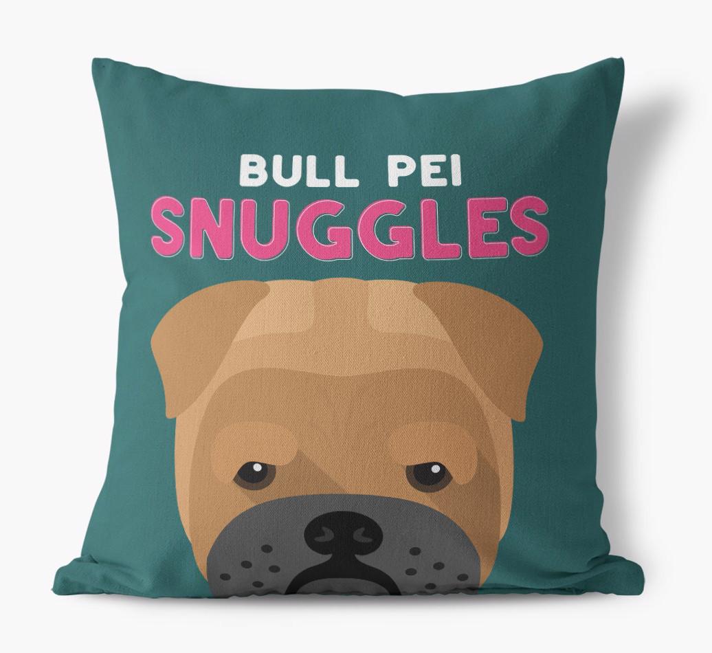 Snuggles: Personalized {breedFullName} Canvas Pillow