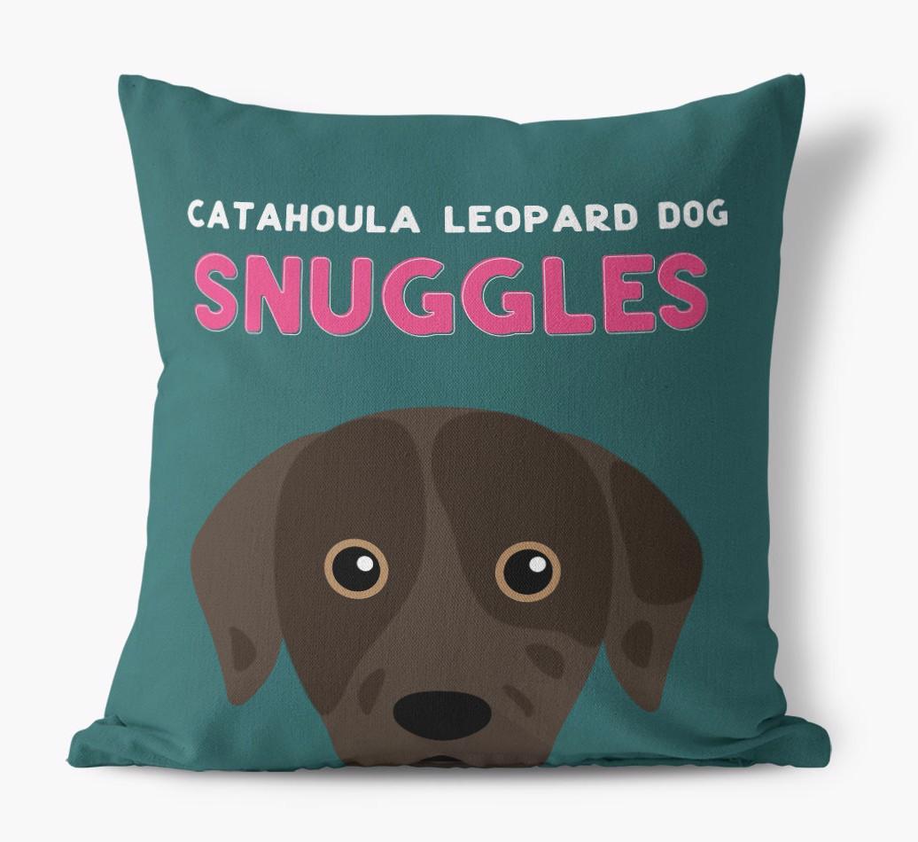 Snuggles: Personalized {breedFullName} Canvas Pillow