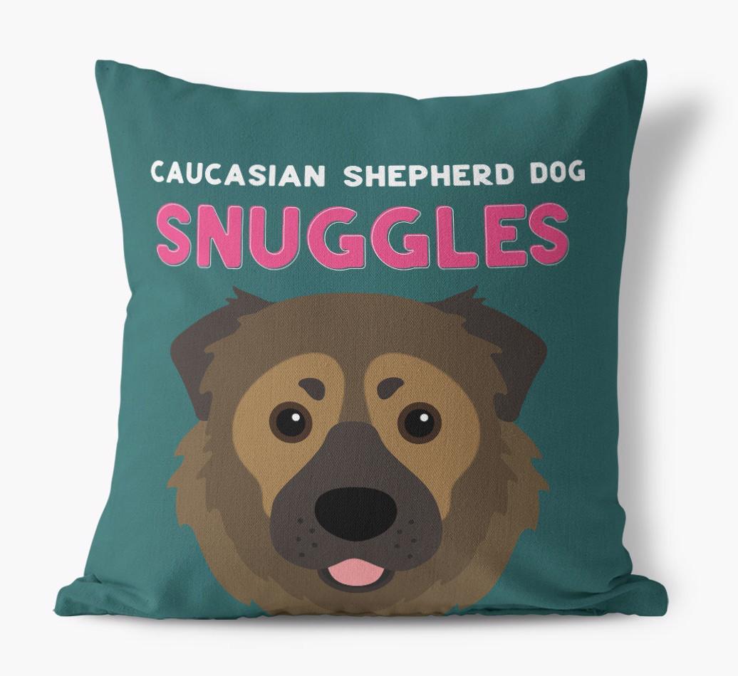 Snuggles: Personalized {breedFullName} Canvas Pillow