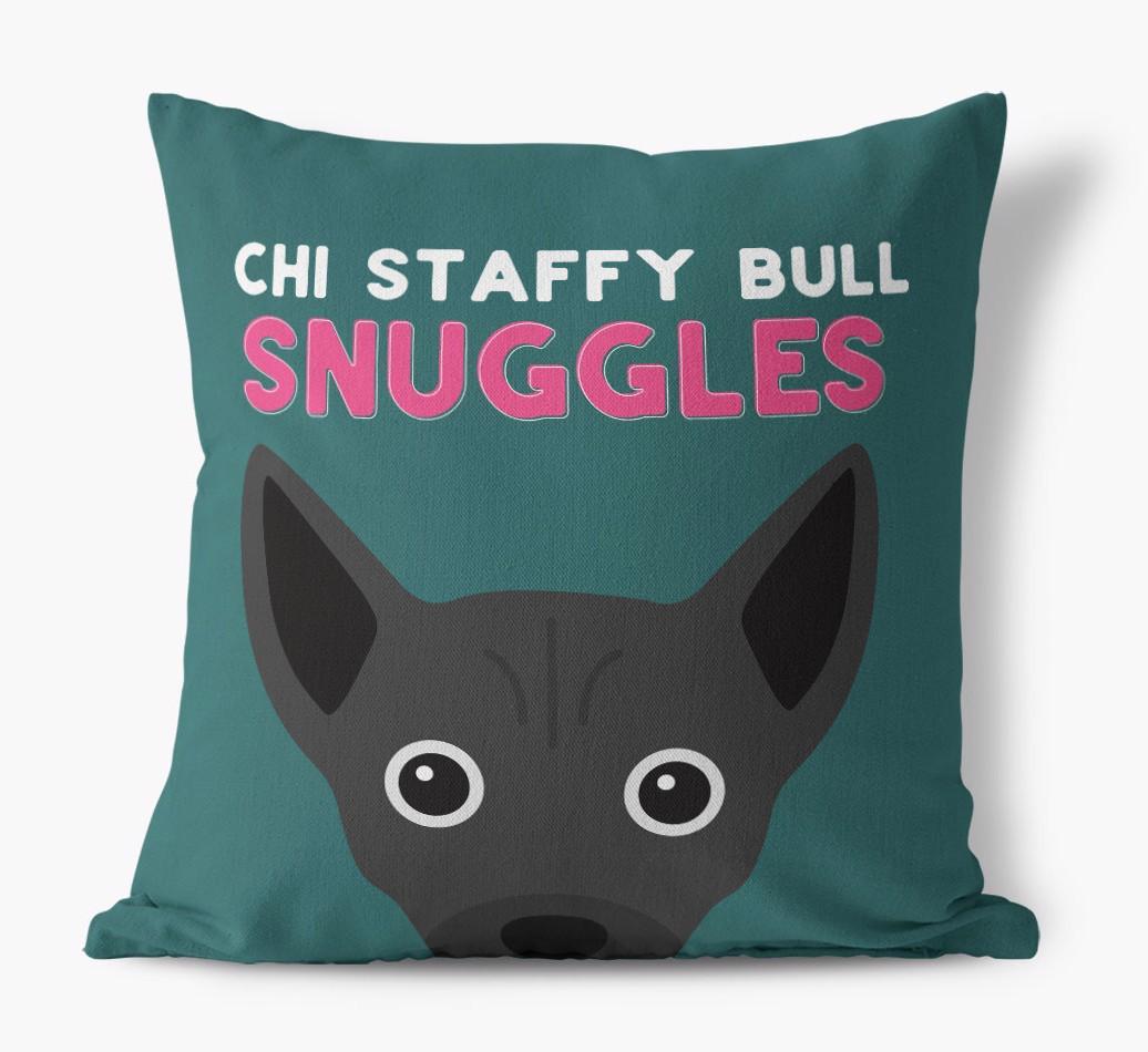 Snuggles: Personalized {breedFullName} Canvas Pillow