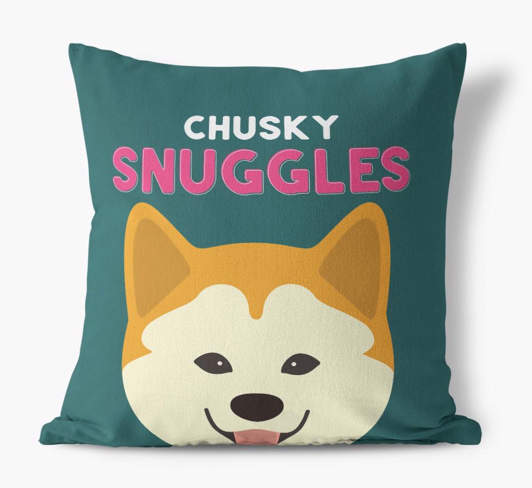 Snuggles: Personalized {breedFullName} Canvas Pillow