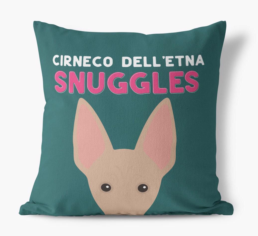 Snuggles: Personalized {breedFullName} Canvas Pillow