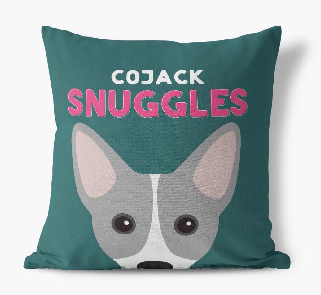 Snuggles: Personalized {breedFullName} Canvas Pillow