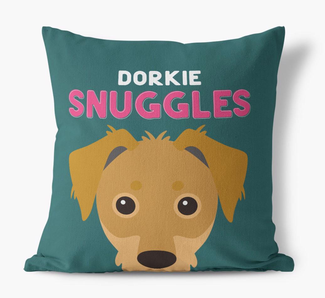 Snuggles: Personalized {breedFullName} Canvas Pillow