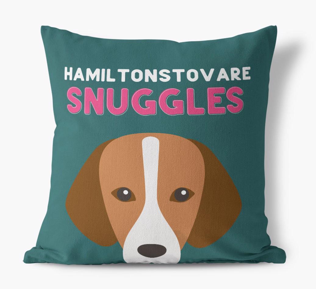 Snuggles: Personalized {breedFullName} Canvas Pillow