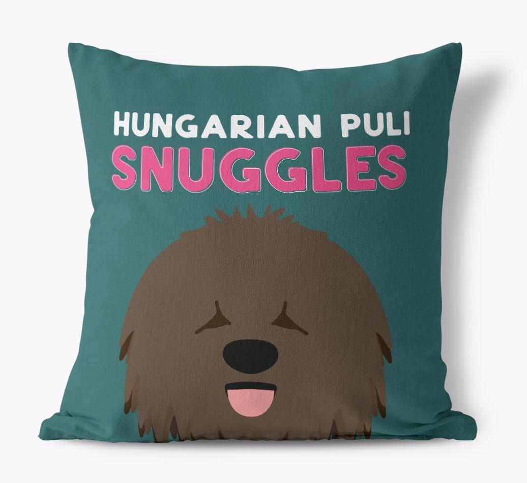 Snuggles: Personalized {breedFullName} Canvas Pillow